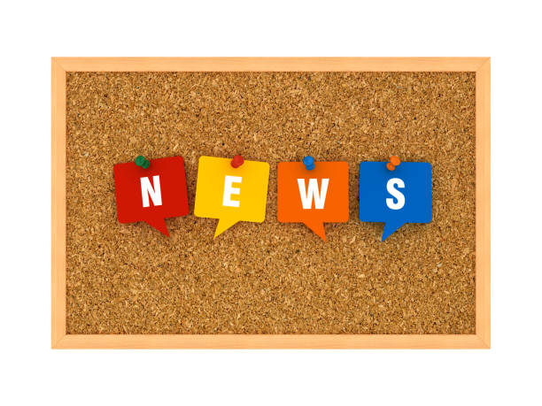 istock Corkboard with NEWS Bubbles Speech - 3D Rendering 1220738760