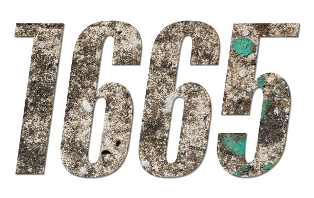 istock Number 1665 with old concrete wall on white background 1220738945