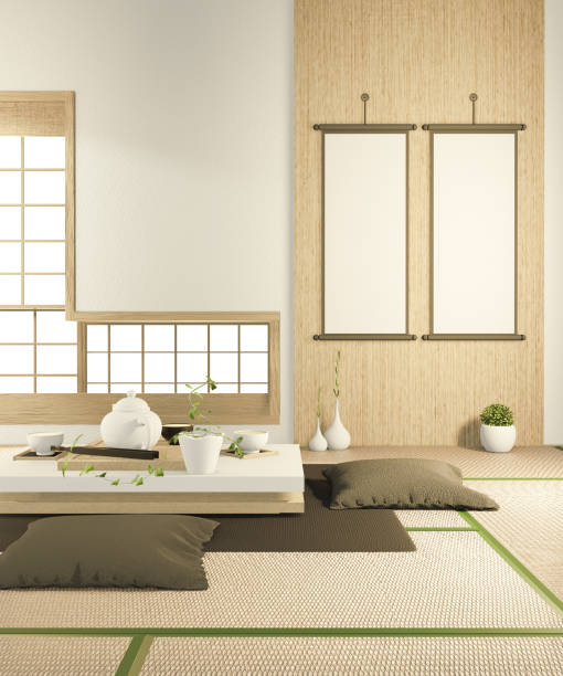istock Zen design toilet tiles wall and floor - japanese style. 3D rendering 1220739521