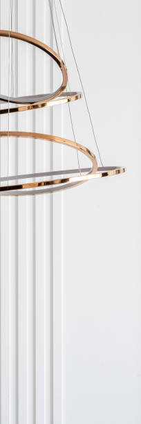 istock Stylish gold chandelier, vertical panorama 1220743118