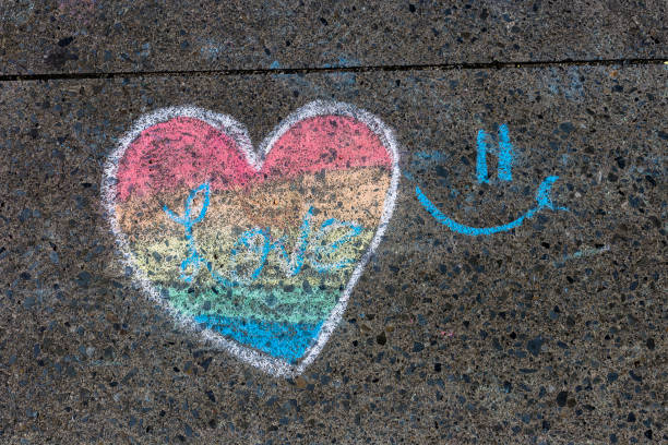 istock Heart chalk drawing on the asphalt 1220745792