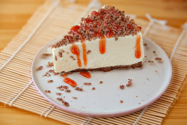delicious cheesecake with strawberries on  plate