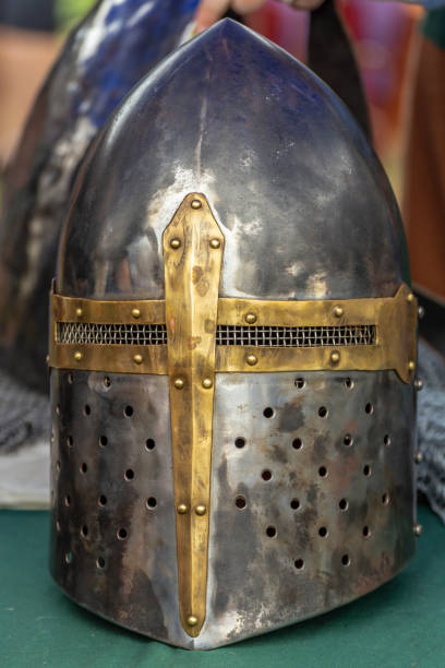 istock Beautiful iron helmet on the backroom 1220746083