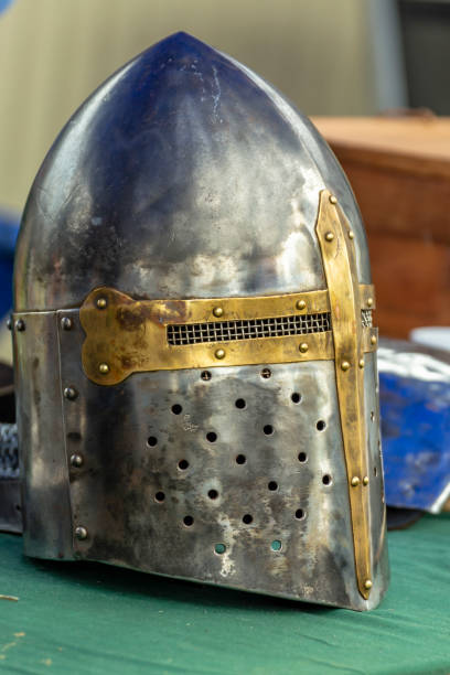 istock Beautiful iron helmet on the backroom 1220746120