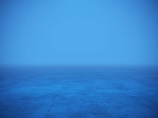 istock Infinite Background Concrete Floor with mist or fog and blue environment 1220751316