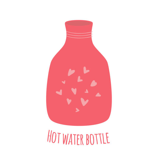 illustrations, cliparts, dessins animés et icônes de bouteille d’eau en caoutchouc médicale pour les périodes douloureuses et menstruelles. - warmly