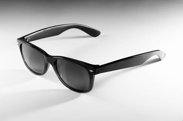 istock Black sunglasses isolated on a white background, classic model, 1220758106