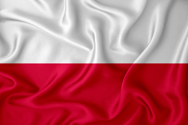 istock Poland flag on the background texture. Concept for designer solutions. 1220761234