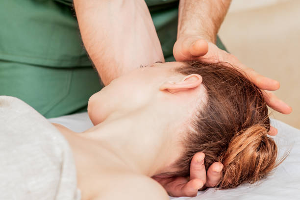 istock Head massage of woman. 1220765388