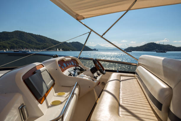 istock Motor Yacht Cockpit -Yacht Control Bridge 1220766667