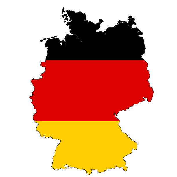 istock Germany map with color of their flag 1220769817