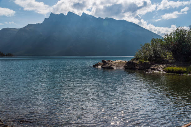 nature scenery around the Lake Minnewanka, Banff National Park, Alberta, Canada