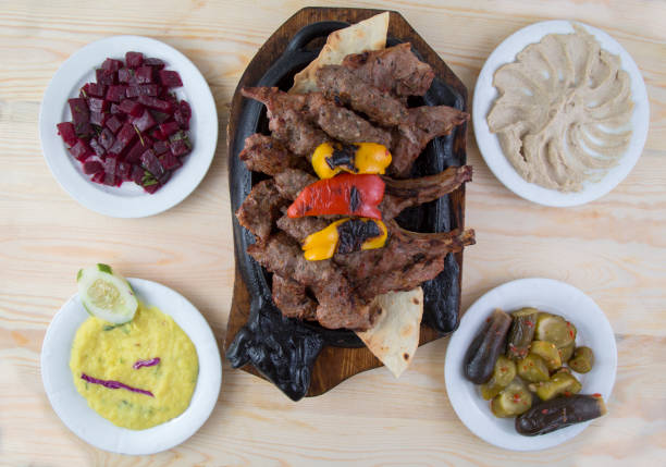 istock Top view of arabic dishes with meat 1220776384