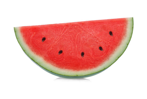 istock Sliced of watermelon isolated on white background. 1220781923
