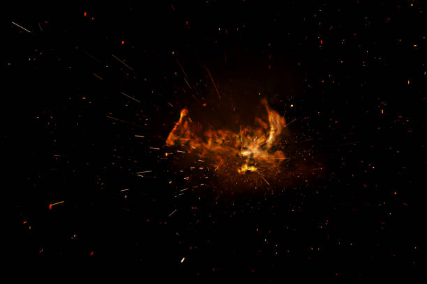 istock fire flames with sparks isolated on black background 1220781935