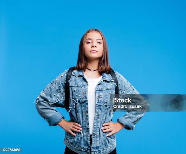 Portrait Of Super Tennage Girl Stock Photo - Download Image Now - Portrait, Teenager, Teenage Girls