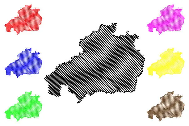 Vector illustration of Castelo Branco District map