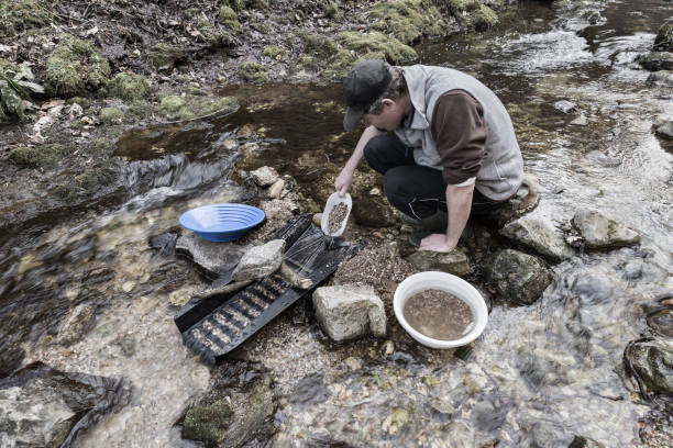 istock Outdoor adventures on river. Gold panning 1220789972