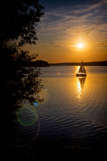 Holidays in Poland - Sunset over the Talty lake in Masuria, land of a thousand lakes