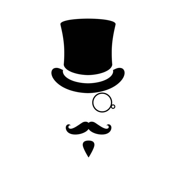 illustrations, cliparts, dessins animés et icônes de monsieur - one man only human age mustache beard