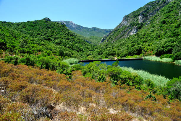View of the Rio Siuru pond, Domusnovas
