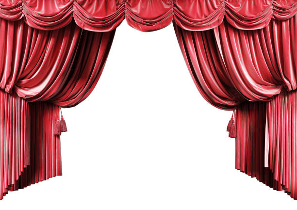 istock Theater curtains isolated on white background with clipping path. 1220795683