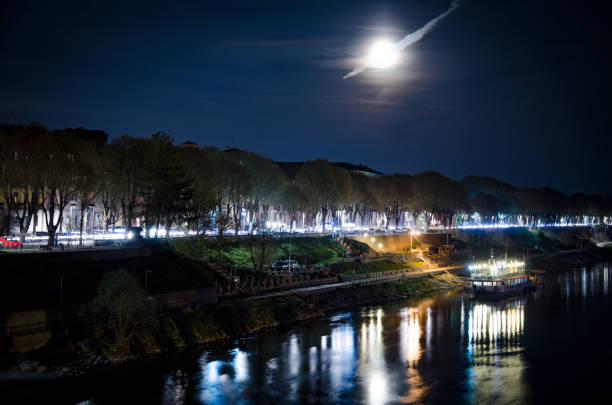 istock Lights on the River, Ticino, Pavia, Italy 1220799140