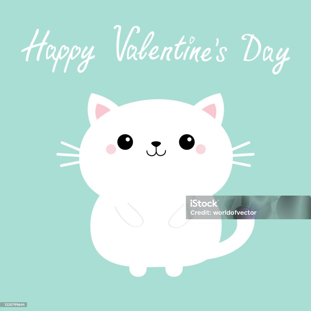 Chúc Mừng Ngày Valentine Biểu Tượng Mèo Con Mèo Con Trắng Nhân Vật ...