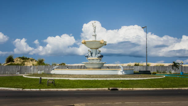 water source water fountain with an image of a woman on top located on the seafront in the African city of Libreville capital of Gabon gabon stock pictures, royalty-free photos & images
