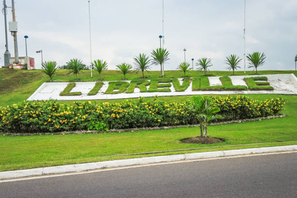 Libreville Advertising Poster stock photo