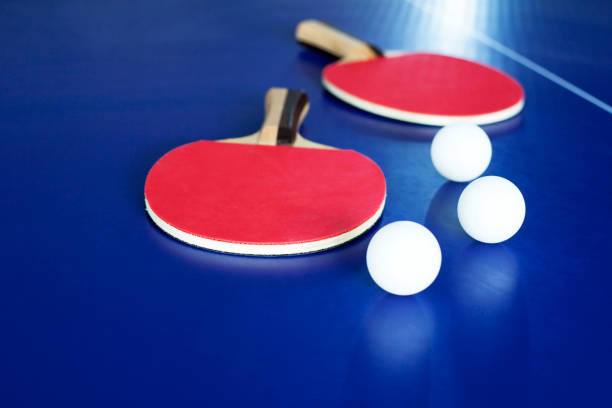 istock Ping pong table tennis racket,ball. 1220801536