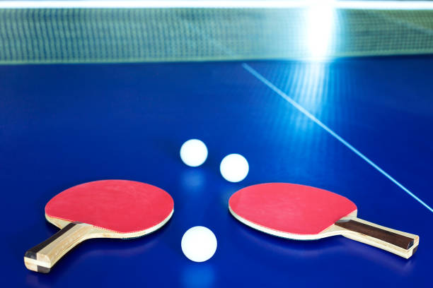istock Ping pong table tennis racket,ball. 1220801549