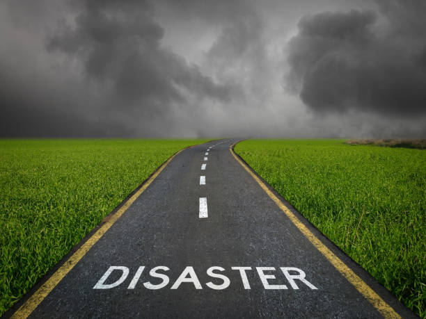 istock Crisis disaster warning road way storm future change 1220808210