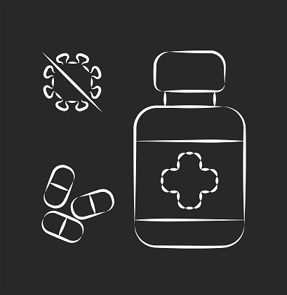 Antiviral drugs sign icon graphics