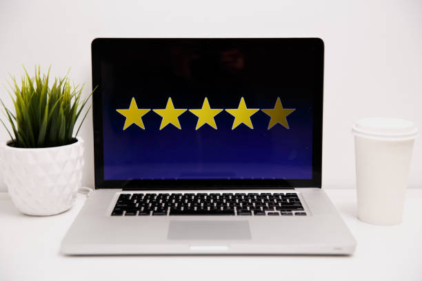 istock Customer experience concept online, Best Excellent Services Rating for Satisfaction present by Hand of Client . 1220813558