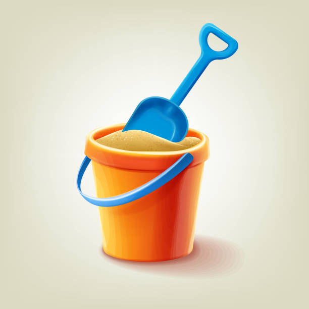 bucket illustration illustration banner sand pail and shovel stock illustrations
