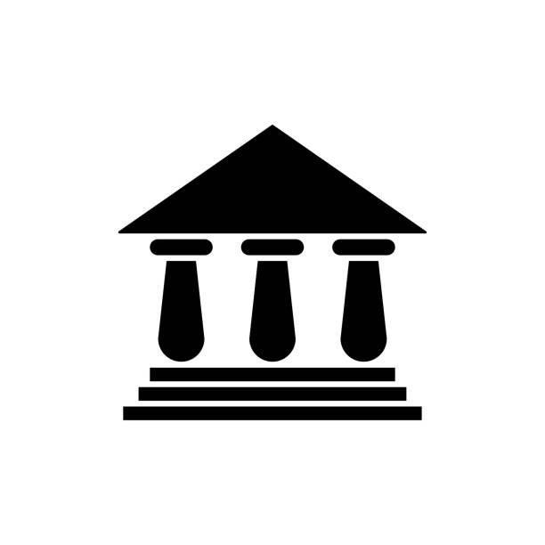 ikona filaru płaski szablon wektorowy modny - stability architecture roman decoration stock illustrations