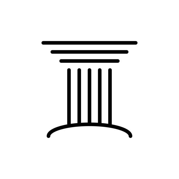 ilustrações de stock, clip art, desenhos animados e ícones de pillar icon flat vector template design trendy - column ionic capital isolated
