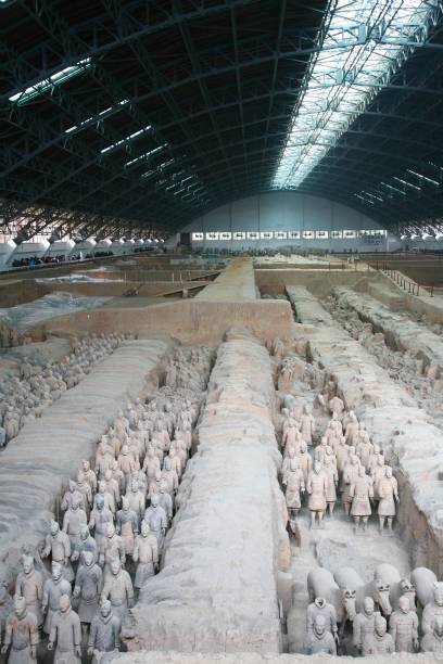 la sculpture de l’armée de terre cuite dans xian, chine - horse terracotta soldiers china terracotta photos et images de collection