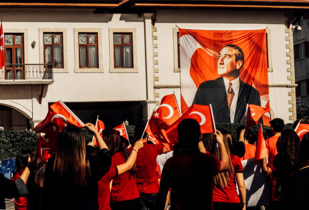 Mustafa Kemal Atatürk, founder of the Republic of Turkey, national sovereignty and children's Day celebrations stock photo