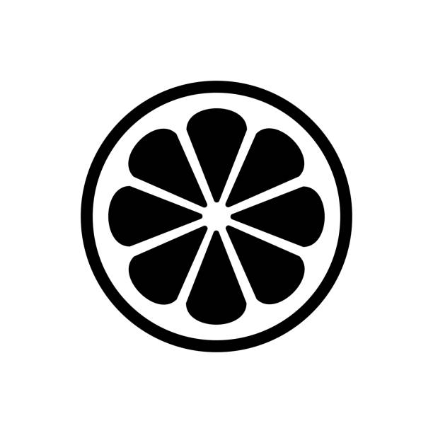 cytryna pomarańczowa limonka cytrusowa pół znak wektor symbol - grapefruit backgrounds circle citrus fruit stock illustrations