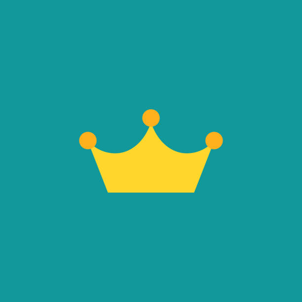 istock Golden crown icon isolated on blue. Royal, luxury, vip, first class sign. 1220823314