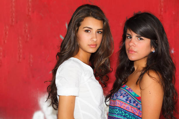 Beautiful young women outdoor fashion portrait.