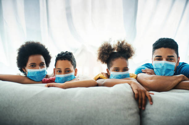 Family staying at home during coronavirus.