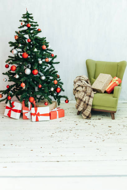 istock Green Christmas tree decor for New Year's gifts 1220825927