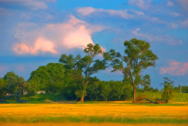 istock Oil landscape painting 1220827121