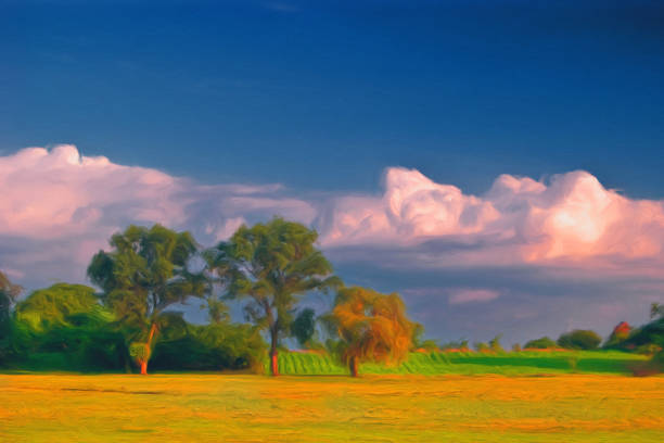 istock Oil landscape painting 1220827219