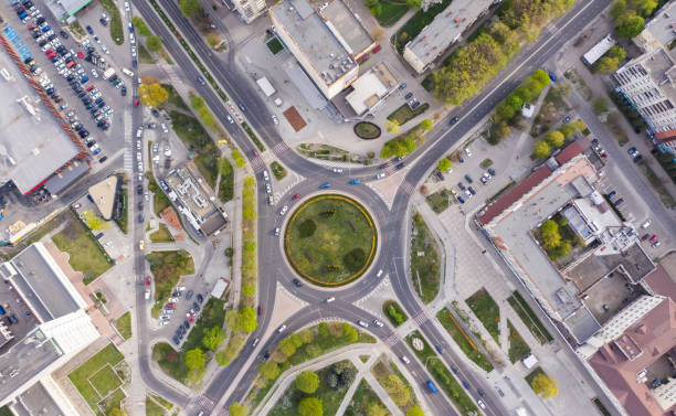 istock Aerial veiw on roundabout 1220831360