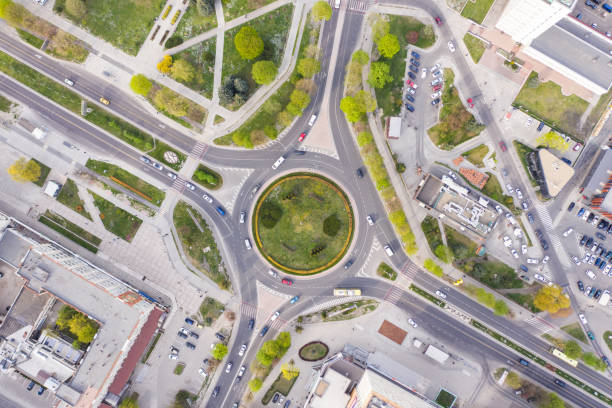 istock Aerial veiw on roundabout 1220831463