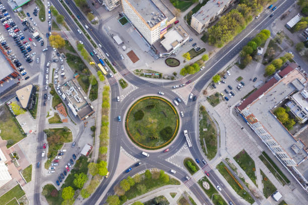 istock Aerial veiw on roundabout 1220831464
